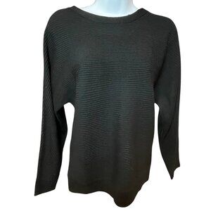 Philosophy Republic Clothing Black Ribbed Acrylic V Neck Sweater Sz XS
